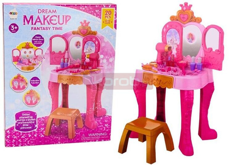 Toaletka z sensorem gestu + akcesoria różowa