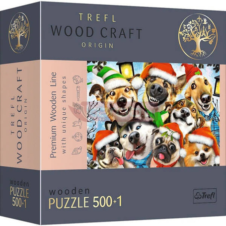 Puzzle drewniane Świąteczne pieski