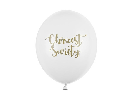 Balony 30cm Chrzest Święty Pastel Pure White 50szt