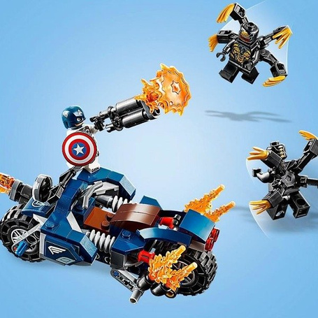 LEGO Super Heroes 76123 Avengers Kapitan Ameryka atak Outriderów