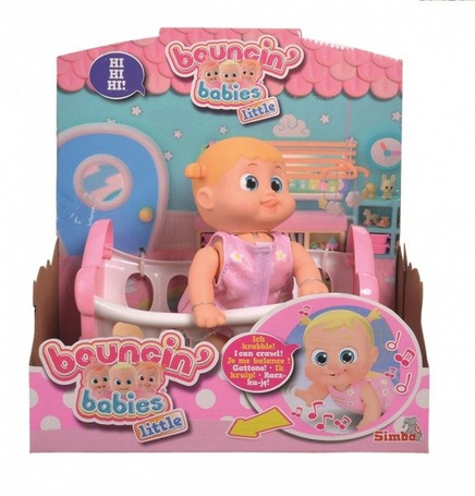 Lalka Bouncin Babies Little Bonny z kołyską
