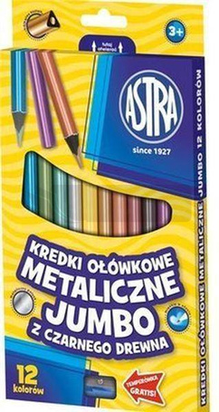 Kredki ołówkowe metaliczne czar.Jumbo 12kol. ASTRA