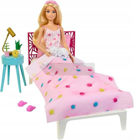 LALKA BARBIE SYPIALNIA z lalką Barbie HPT55