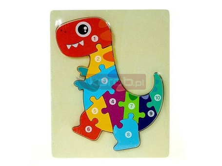 Układanka drewniana puzzle dinozaur edukacyjna