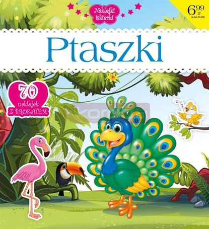 Naklejki iskierki z brokatem. Ptaszki