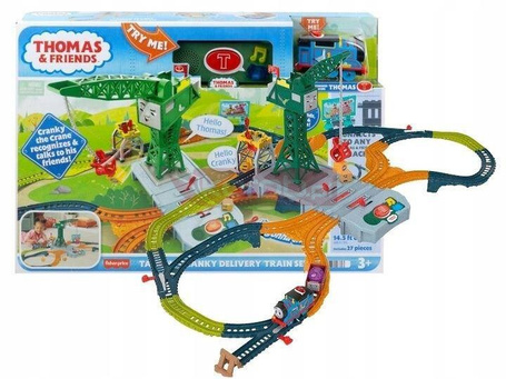 FISHER PRICE TOMEK ZESTAW TORÓW Z RUCHOMYM DŹWIGIEM Cranky HMB97