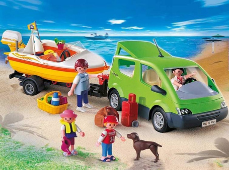PLAYMOBIL 4144 RODZINNY VAN Z PRZYCZEPĄ