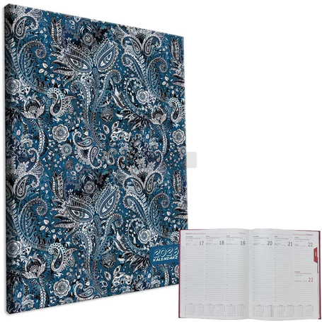 Kalendarz 2026 A4 tygodniowy Ornament Blue