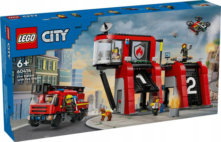 LEGO CITY 60414 REMIZA STRAŻACKA Z WOZEM STRAŻACKIM zestaw klocków +6 lat