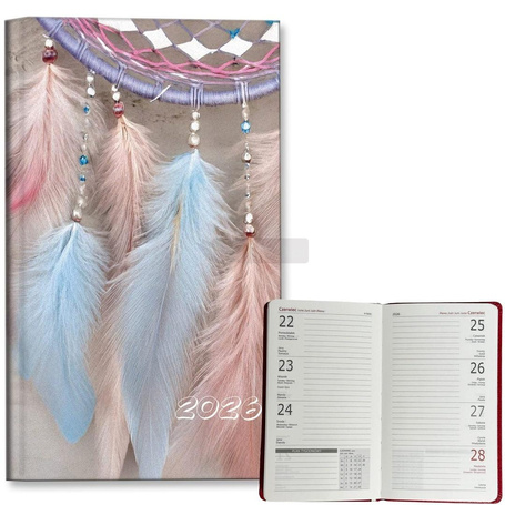 Kalendarz 2026 A6 tygodniowy Łapacze Pastel