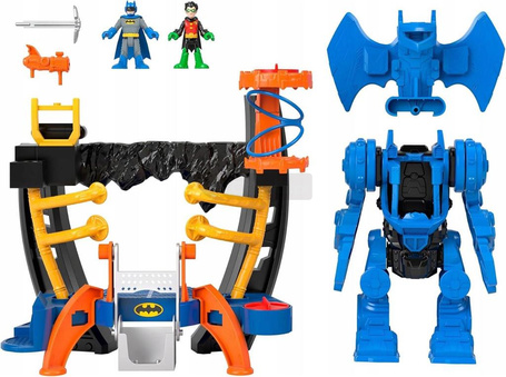 FISHER PRICE IMAGINEXT BATMAN Kryjówka Batmana baza + figurki Batman, Robin HML02