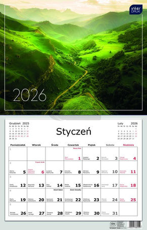 Kalendarz 2026 jednodzielny 32x50cm Widoki