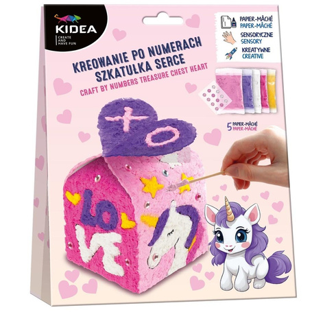 Kreowanie po numerach szkatułka serce KIDEA