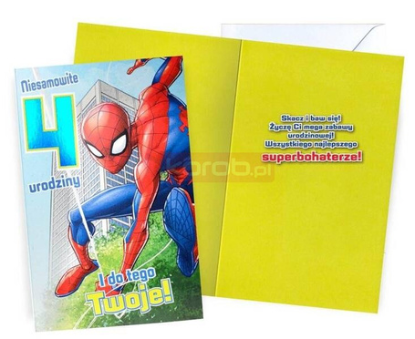 Karnet Urodziny 4 Spider-Man