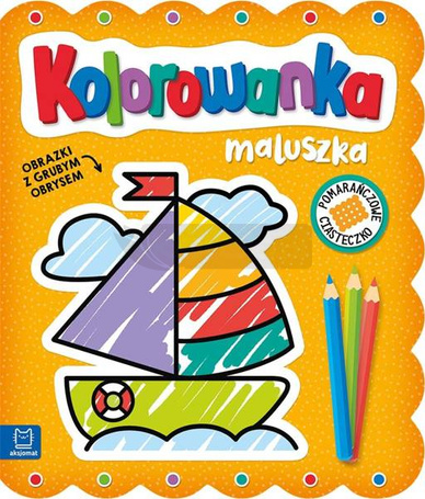 Obrazki z grubym obrysem. Pomarańczowe ciasteczko