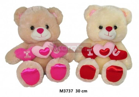 Miś z sercem 30cm MIX