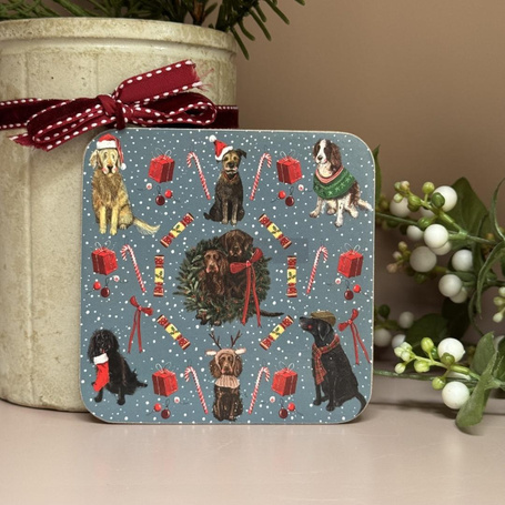 Podkładka pod kubek Świąteczne psy Święta