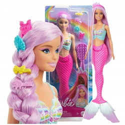 LALKA BARBIE SYRENKA z długimi, różowymi włosami do czesania HRR00