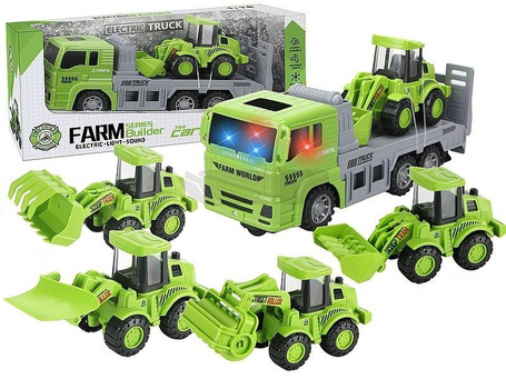 Laweta z pojazdem budowlanym zielone MIX