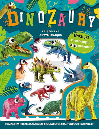 Wypukłe naklejki z ruchomymi oczkami. Dinozaury