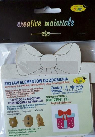 Zestaw elementów do zdobienia Prezent BN 11x11,5cm