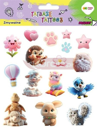 Tatuaże zmywalne Animals Fluffy HAPPY COLOR