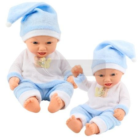 Lalka bobas w niebieskiej pożamce