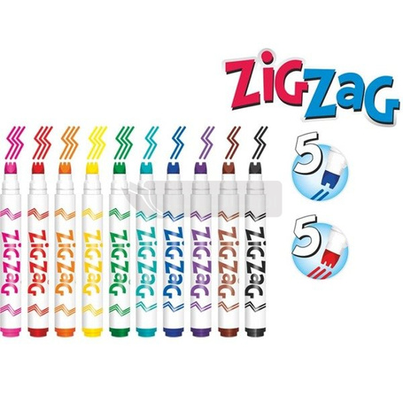 Flamastry Zig Zag 10 kolorów