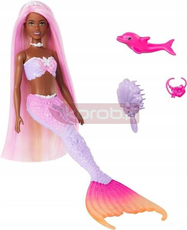 LALKA BARBIE SYRENKA BROOKLYN Z DŁUGIMI WŁOSAMI zmieniająca kolor HRP98