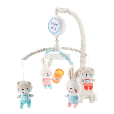 Karuzelka nad łóżeczko Misie i króliczki melodia