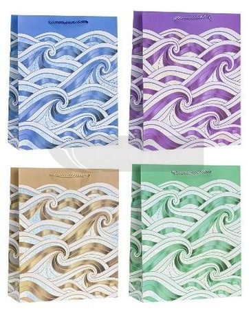Torebka ozdobna 26x32x10cm hot-stamp mix ROZETTE