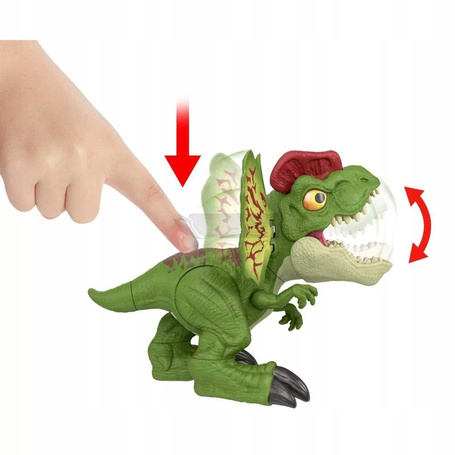 JURASSIC WORLD DINOZAUR Dilophosaurus figurka z dźwiękami HNT65