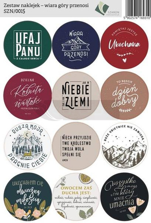 Zestaw naklejek - wiara góry przenosi