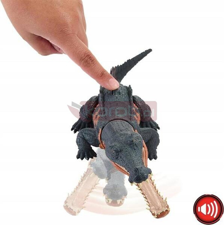 JURASSIC WORLD DINOZAUR Gryposuchus Figurka z dźwiękiem i funkcją ataku HTK71