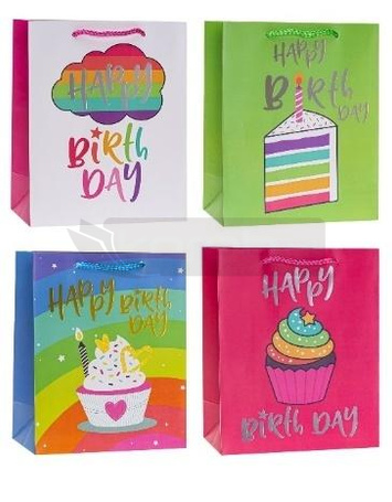 Torebka ozdobna 31x42x12cm hot-stamp mix ROZETTE