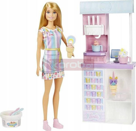 Lalka Barbie lodziarnia HCN46
