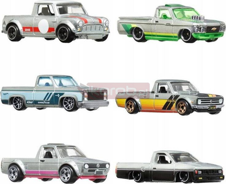 HOT WHEELS THEMED ZAMAC zestaw 6 autek PICKUP COLLECTION HRX57