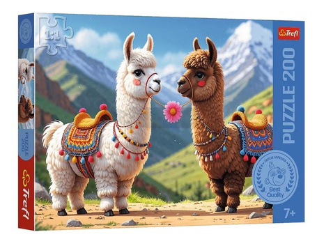 Puzzle 200 Kolorowe lamy Rodzina Treflików TREFL