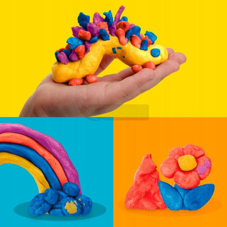PLAY DOH CIASTOLINA zestaw 4 TUB z ciastoliną błyszczącą +2 lata G1737