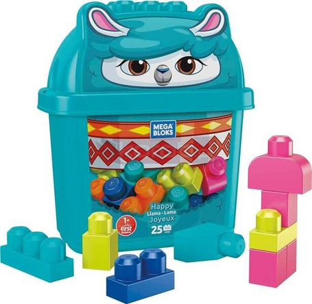 MEGA BLOKS POJEMNIK Z KLOCKAMI WESOŁA LAMA HDK82