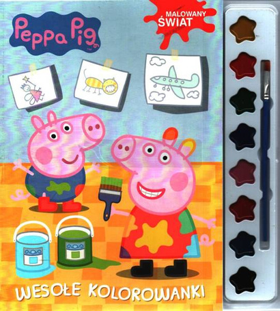 Świnka Peppa. Wesołe kolorowanki + farbki