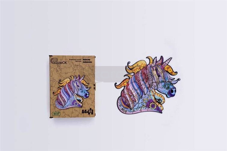 Puzzle drewniane eko 63 Bajeczny jednorożec A4