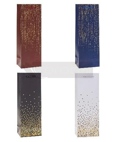 Torebka ozdobna na butelkę 12x36x9cm mix ROZETTE