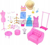 LALKA BARBIE WYMARZONA GARDEROBA + ubranka dla lalki Barbie + mebelki HPL78