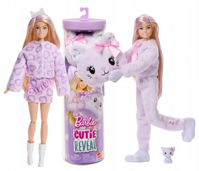BARBIE CUTIE REVEAL SŁODKIE KOKARDKI LALKA W PRZEBRANIU słodkiego KOTKA JJP64