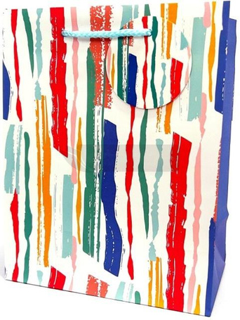 Torebka ozdobna matowa 18x23x10cm Paski