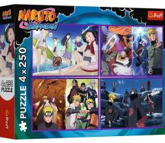Puzzle 4x250 Przygody Naruto Uzumaki TREFL