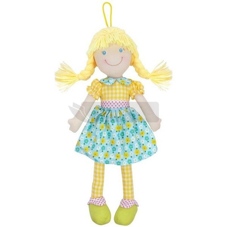 Lalka szmaciana Cornelia 38 cm, blondynka zielona