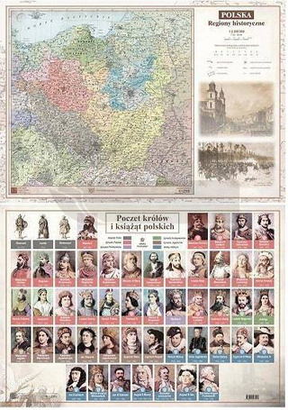 Mapa Polski A2 Regiony Historyczne ścienna ART-MAP