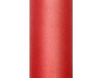 Tiul gładki czerwony 0,3x9m